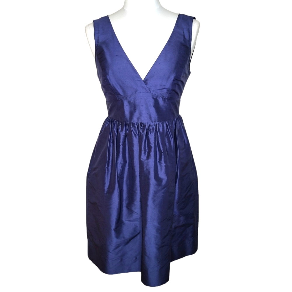 J. Crew Weddings & Parties Hope Dress in Navy Blue Raw Silk Dupioni 0
